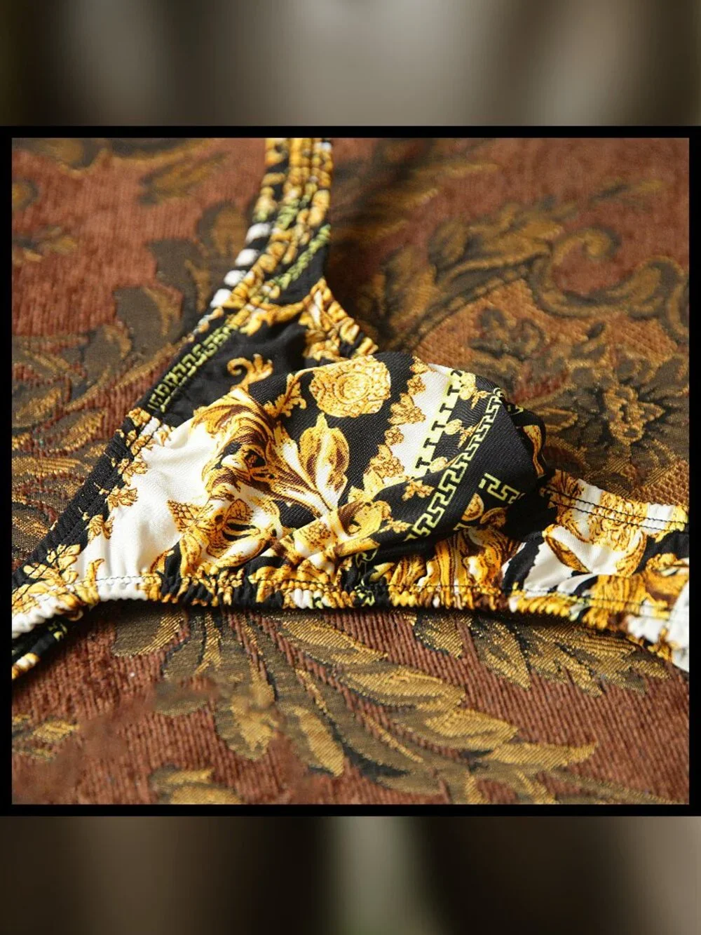 Mens Baroque Golden LowRise PushOut thinsides thong Handmade